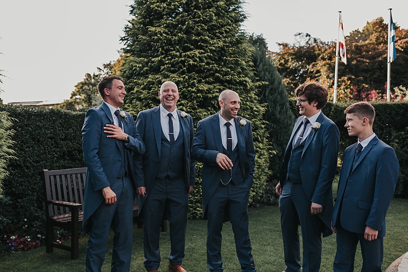 Natural photo of the grooms party at a wedding