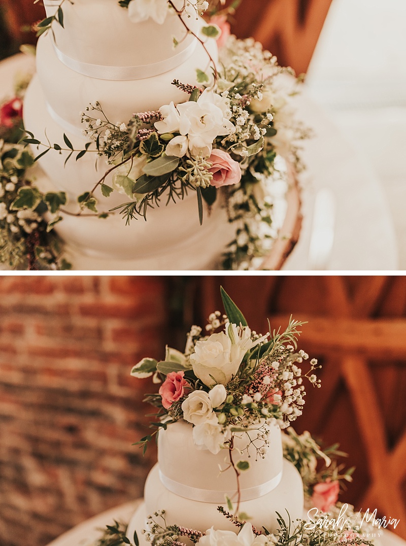 rustic wedding cake at meols hall