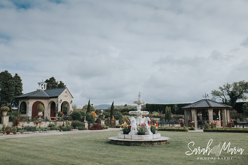 a photograph of the dovecote and outdoor area at Ferrari's