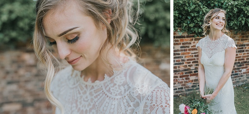 natural bridal portraits showing makeup and the bride laughing