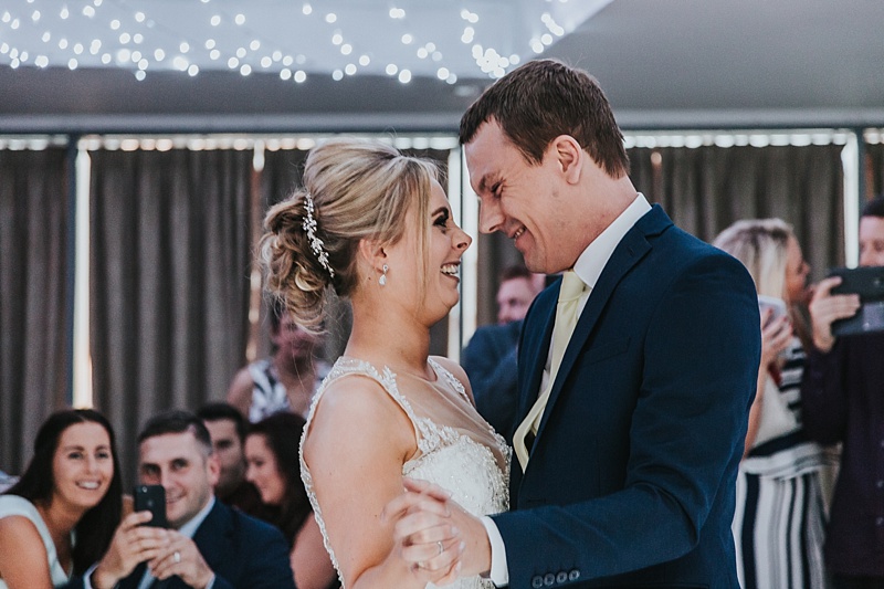 A bride and groom during their first dance at the Ramada Hotel Southport