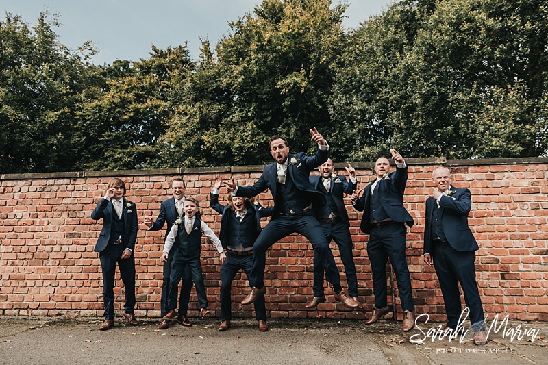 fun grooms party portrait