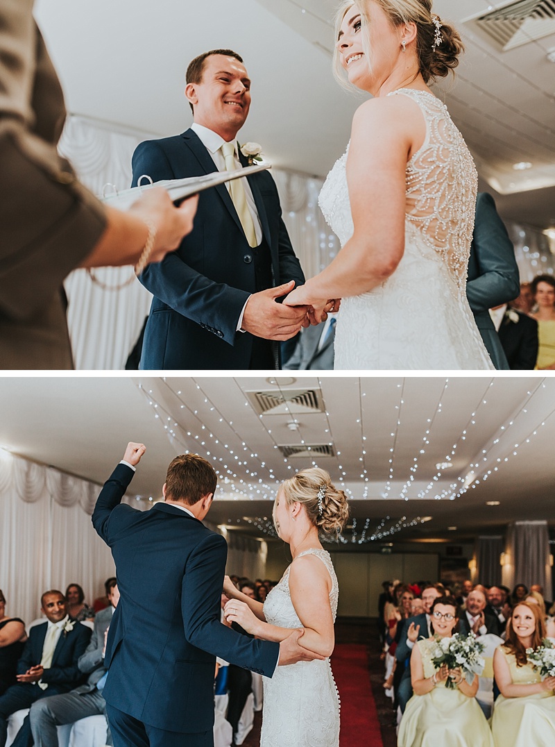 a bride and groom during their wedding ceremony