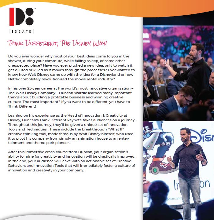 duncan wardle booking conference creativity innovation contact entertainment think