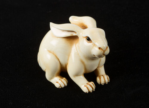  Mammutelfenbein Hase Netsuke