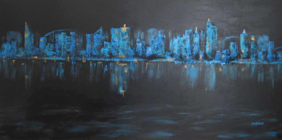 Nightview 70 x 140 Acryl auf 3D Keilrahmen