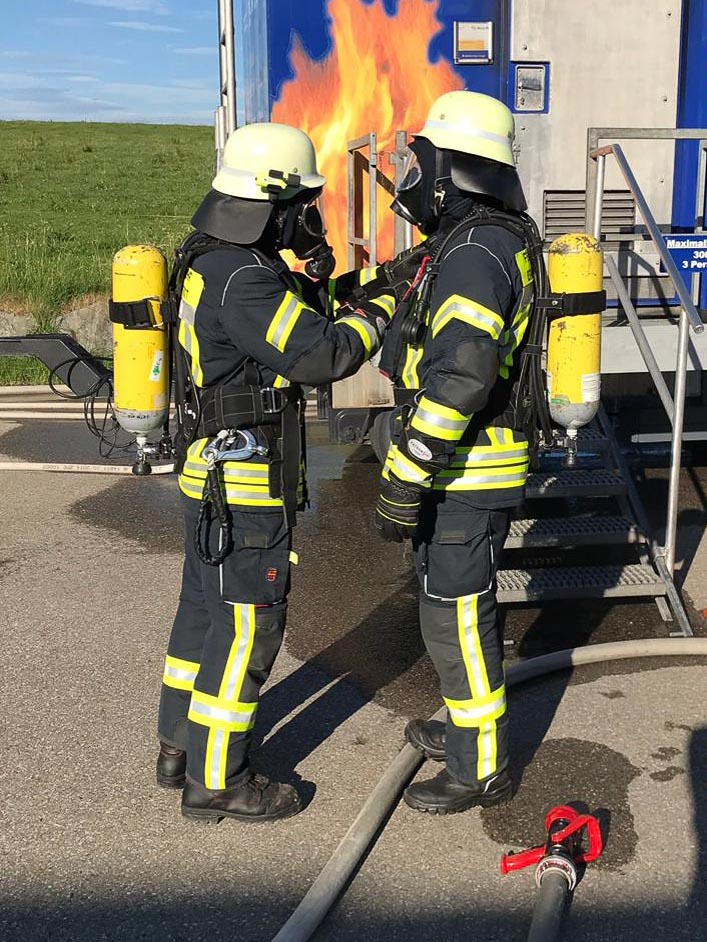 Feuerwehr Ermengerst - Brandübungsanlage für Atemschutz am 05.07.2019