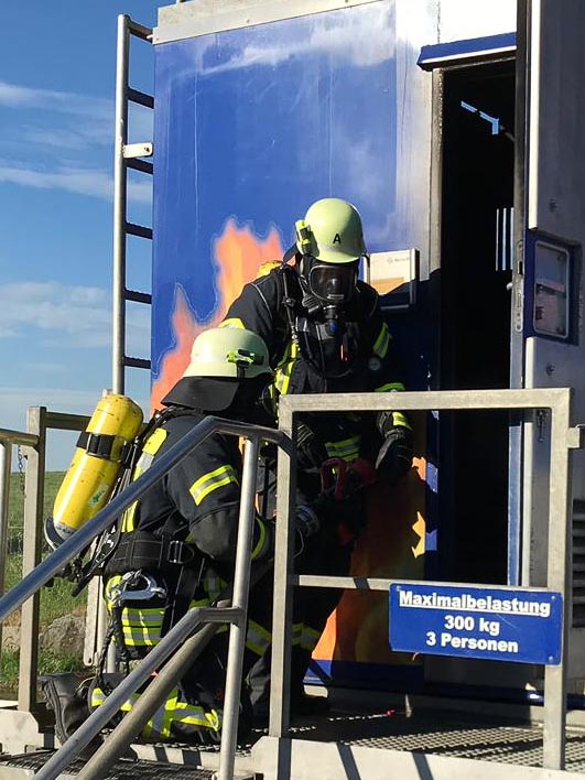 Feuerwehr Ermengerst - Brandübungsanlage für Atemschutz am 05.07.2019