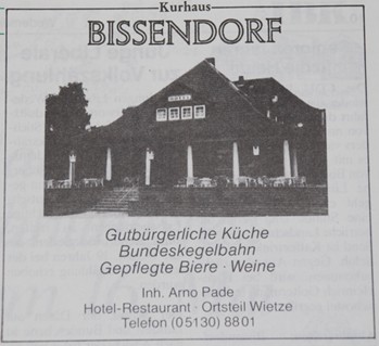 Bild 26: Erste Werbung von Arno Pade für das Kurhaus, 1987