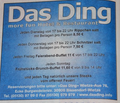 Bild 33: Das Kurhaus als Steakhaus "Das Ding" (Werbung aus dem Jahr 2003)