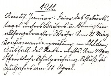 Auszug aus der Schulchronik (vergrößerbar)