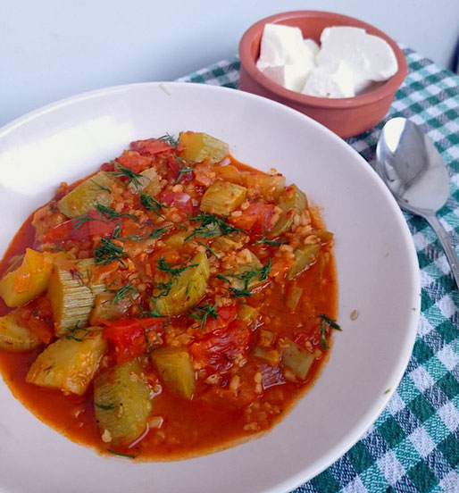 zucchini stew with rice