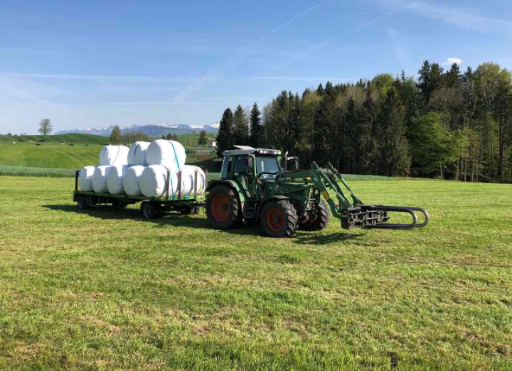 Der erste Wagen Siloballen. Juhuiii, wir haben nächsten Winter etwas zu futtern!