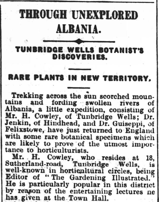 Burimi: Sevenoaks Chronicle dhe Kentish Advertiser, e premte, 4 korrik 1930, f. 11