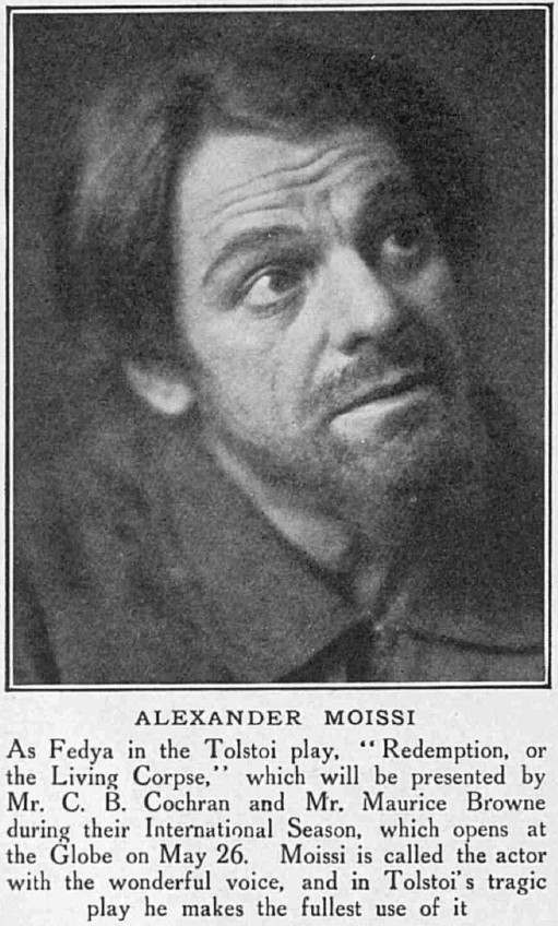 Aleksandër Moisiu (1879 – 1935) — Burimi : The Tatler, e mërkurë, 14 maj 1930, f.78
