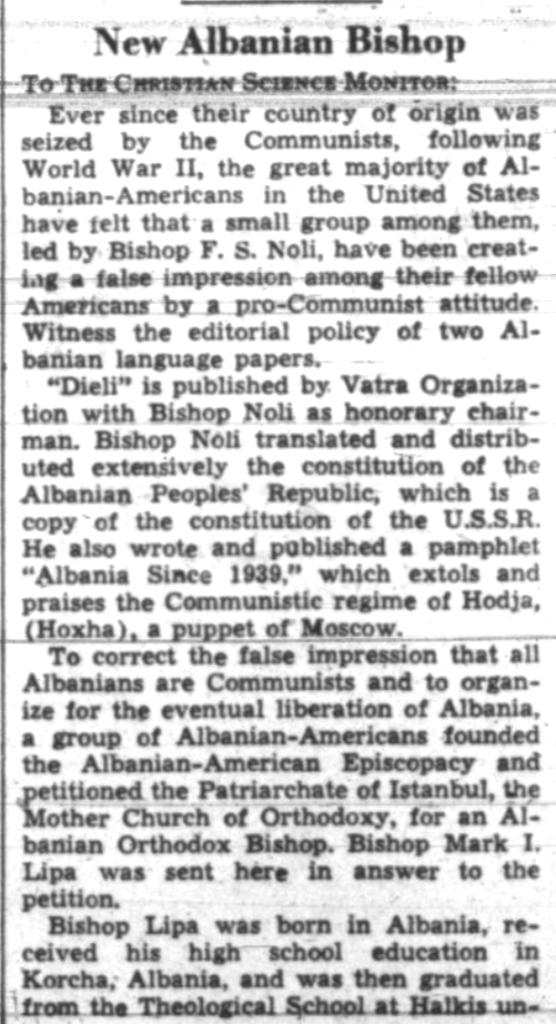 Burimi : The Christian Science Monitor, e mërkurë, 3 mars 1954, f.18