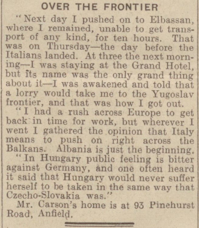 Burimi: Liverpool Echo, e mërkurë, 12 prill 1939, f.12