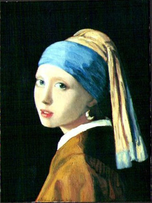 "La Jeune Fille à la Perle" VERMMEER de DELFT Copie Delphine DE LUCA (Huile sur toile)