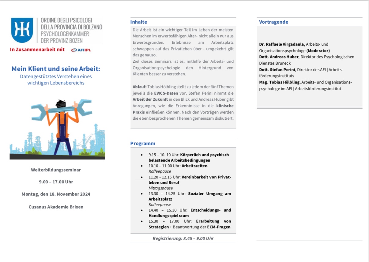 Mein Klient und seine Arbeit: Datengestütztes Verstehen eines wichtigen Lebensbereichs