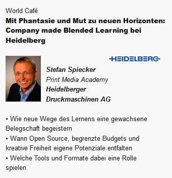 Vorstellung des Blended Learning Konzeptes auf dem E-Learning Summit in Stuttgart