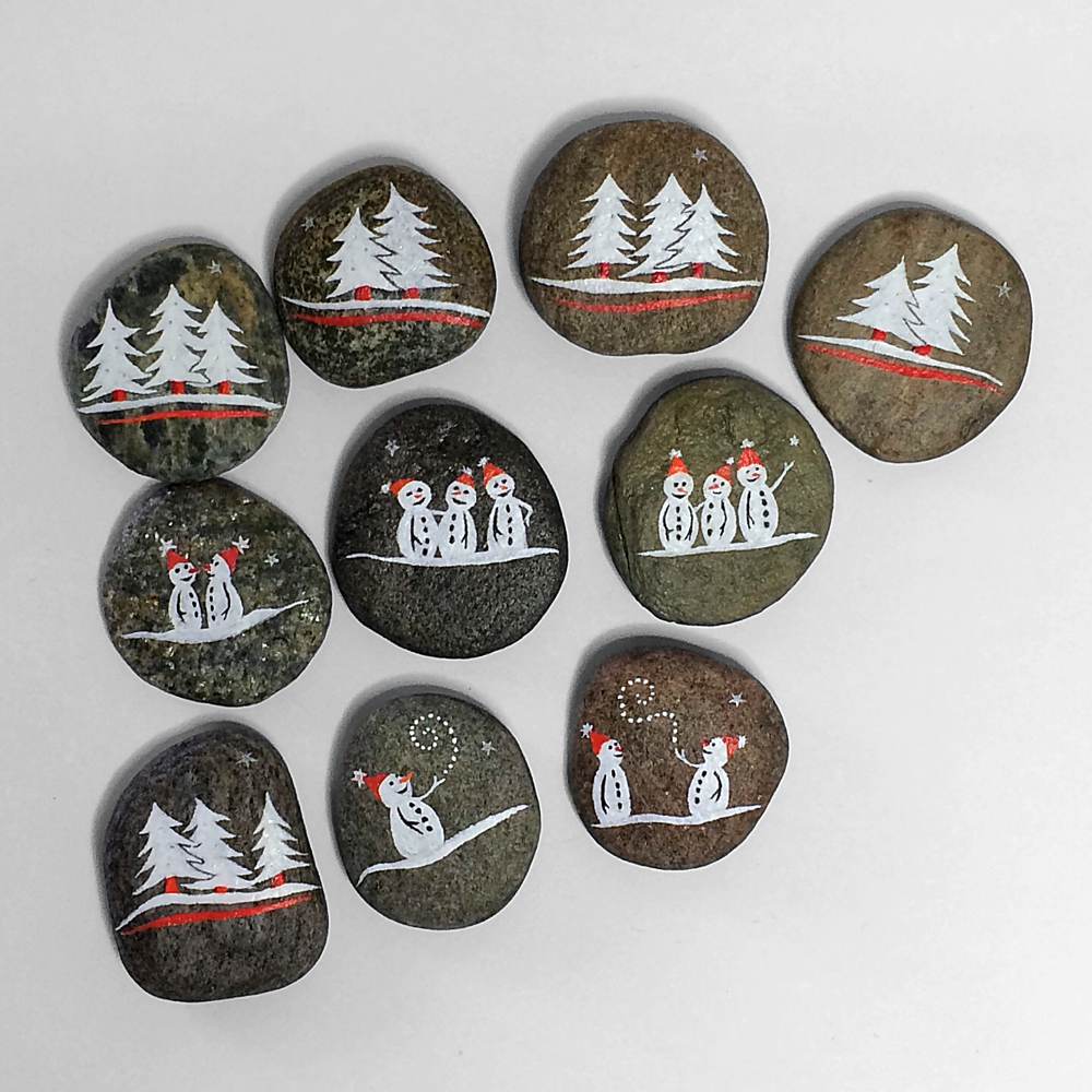 Noel Et Fetes Coeurdepierre Galets Peints Handpainted Stones