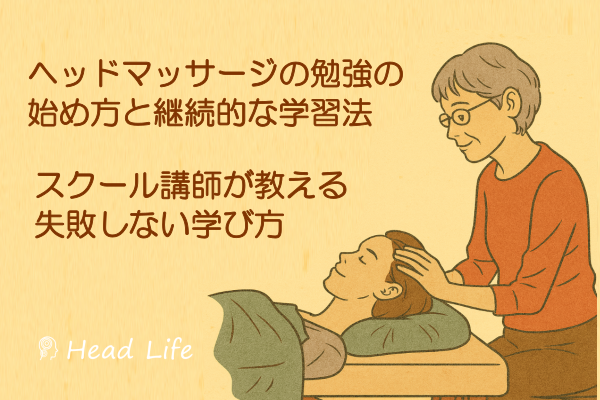 イメージ画像｜ヘッドマッサージの勉強の始め方と継続的な学習法｜スクール講師が教える失敗しない学び方