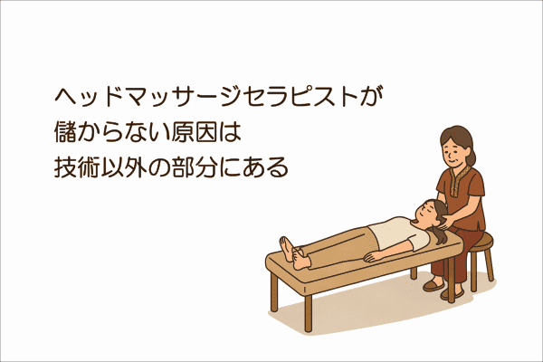 イメージ画像｜ヘッドマッサージセラピストが儲からない原因は技術以外の部分にある