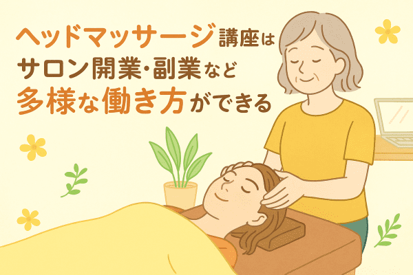 イメージ画像｜ヘッドマッサージ講座はサロン開業・副業など多様な働き方ができる