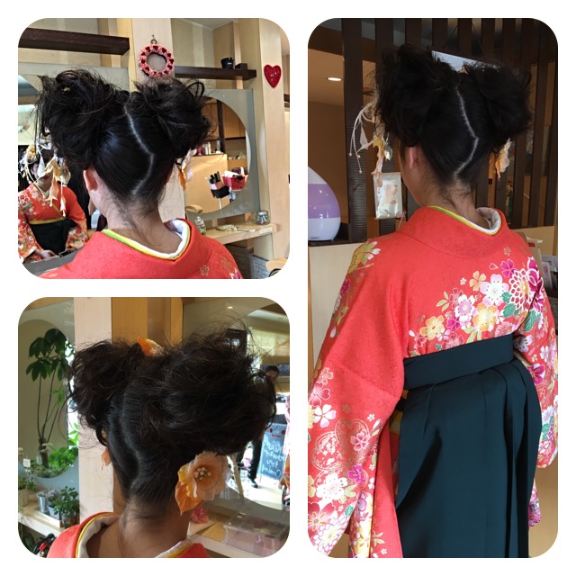 袴に似合うアップスタイル 稲沢市奥田のアンズ美容室 美容院