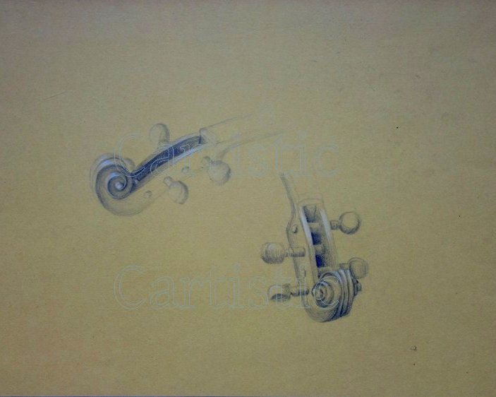 Geige - Bleistift, 30cm x 42cm