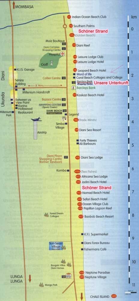 Map Diani Beach