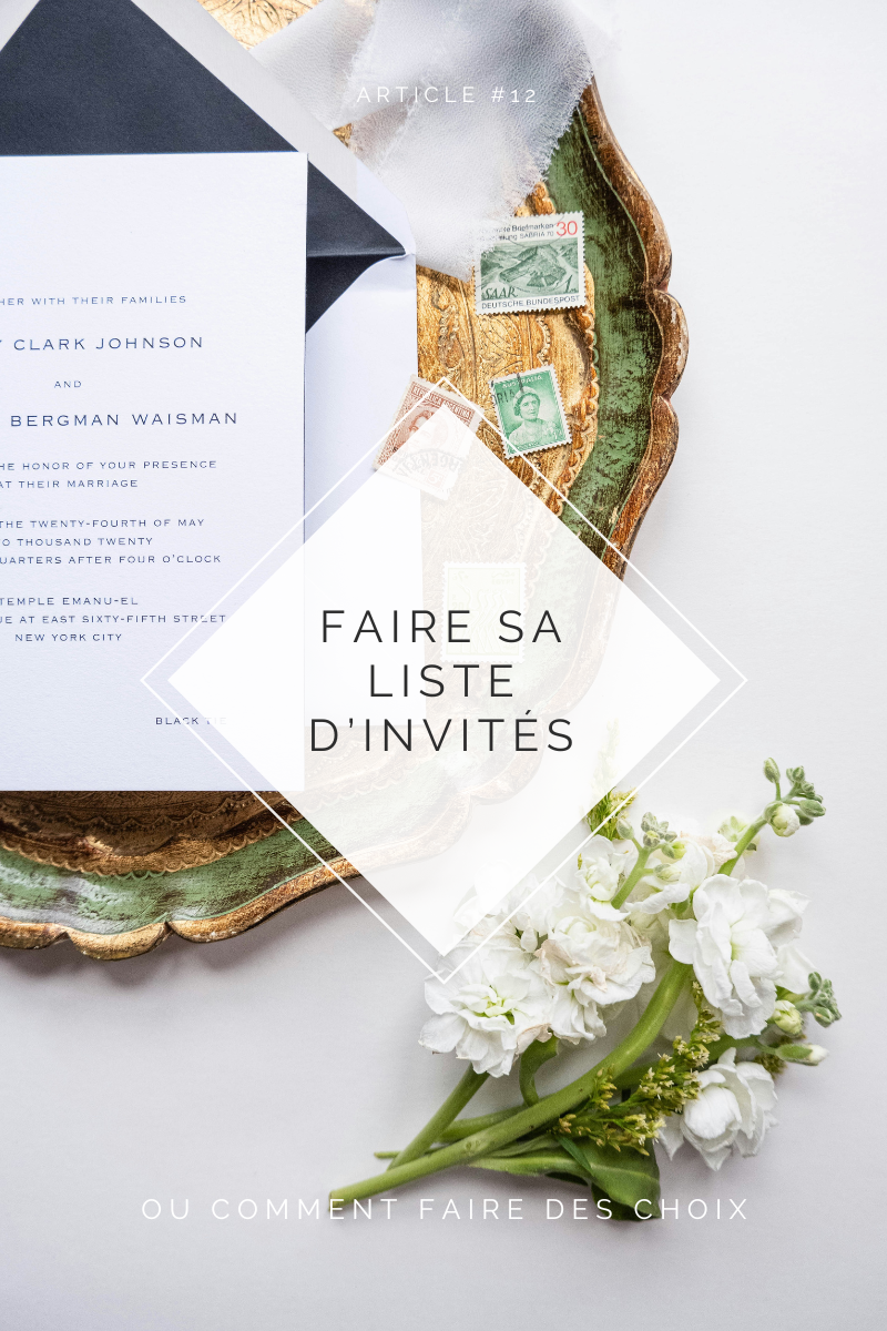 Faire sa liste d'invités mariage