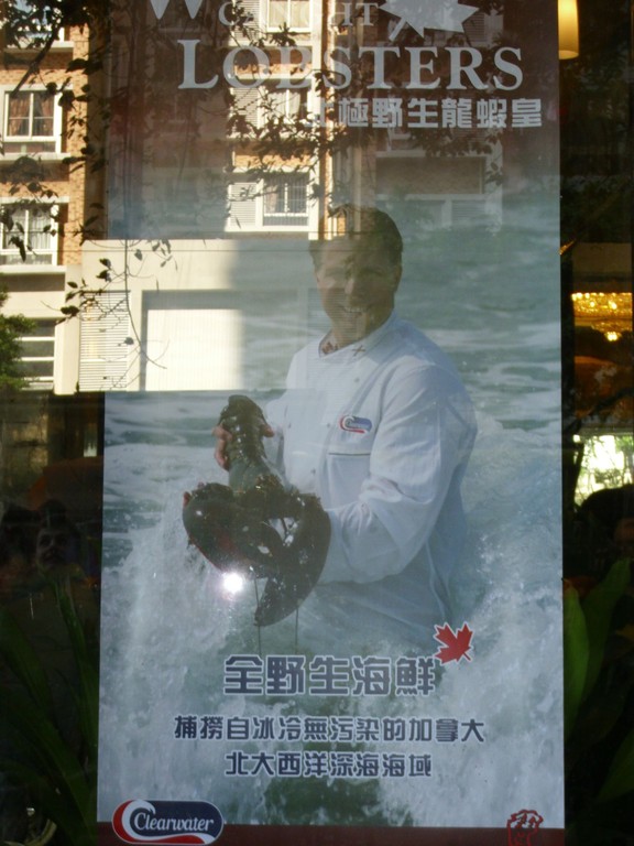 Chinese advertisement - this lobster is FRESH!