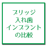 　ブリッジ・入れ歯・インプラントの比較