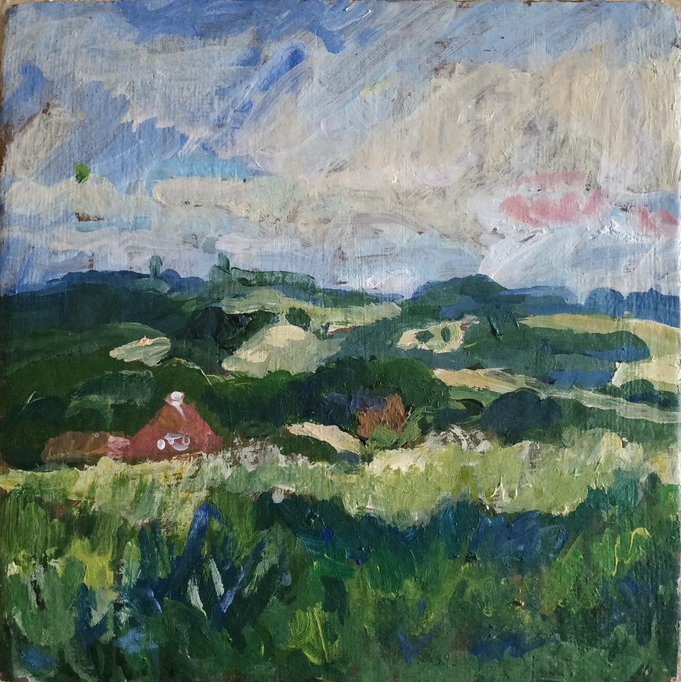 Steinbach, 50 x 45 cm, Öl & Acryl auf Holz, 2018