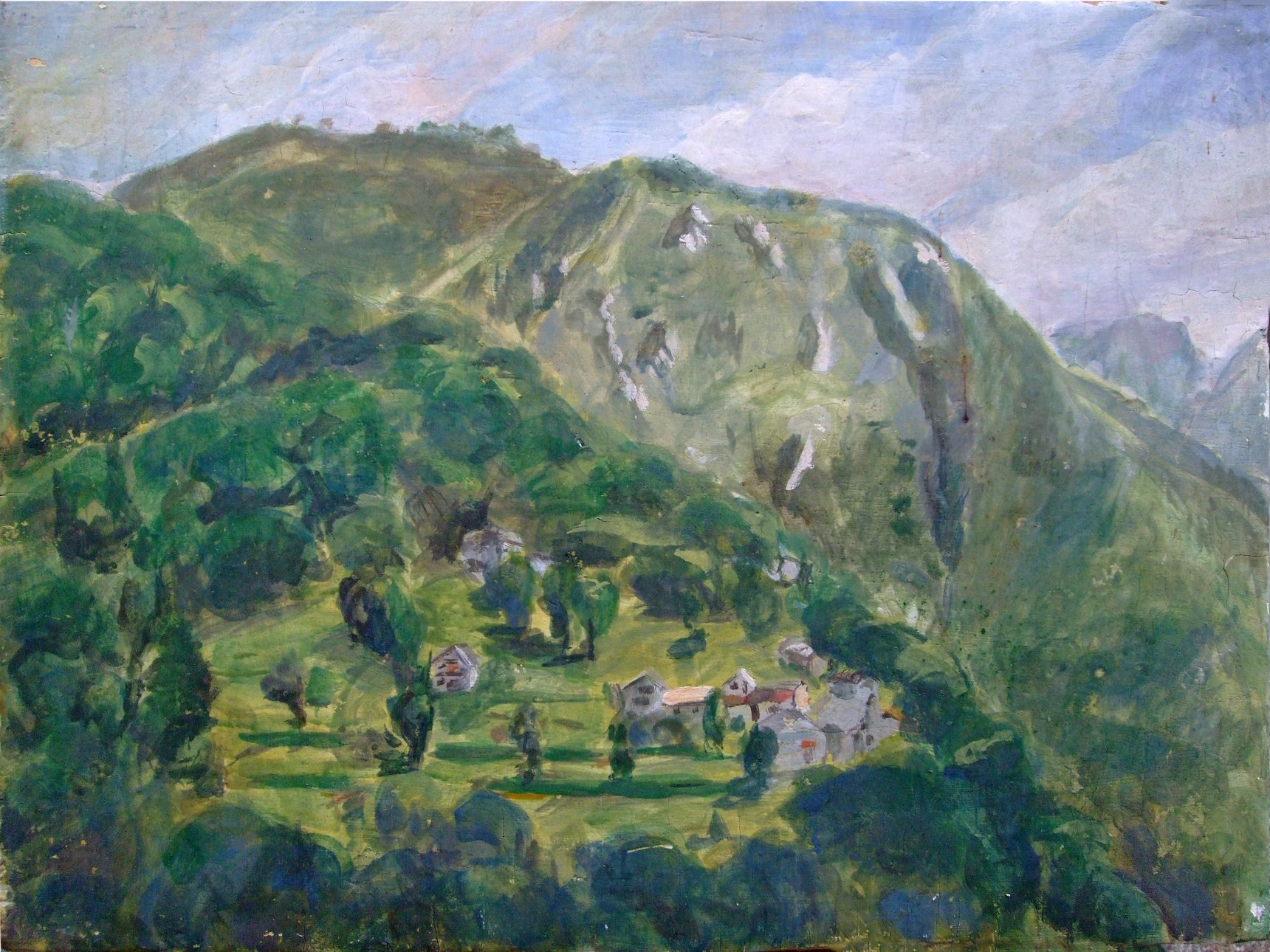 Im Tessin, 40 x38 cm, Eitempera auf Holz, 1988