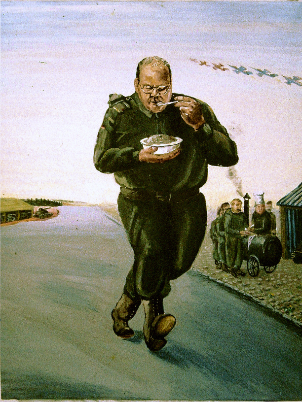 Truppenverpflegung /Bangemann, Eitempera auf Leinwand, 19985