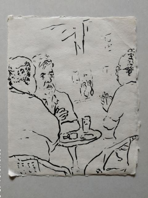 Strassencafe, Hadera, Tusche, 2001
