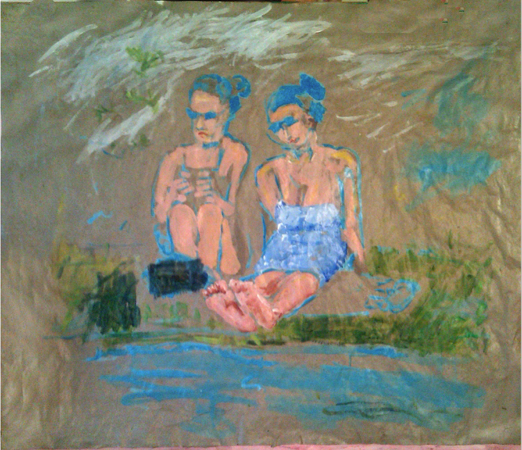Mittag im Park, Acryl und Öl auf Papier, 2014