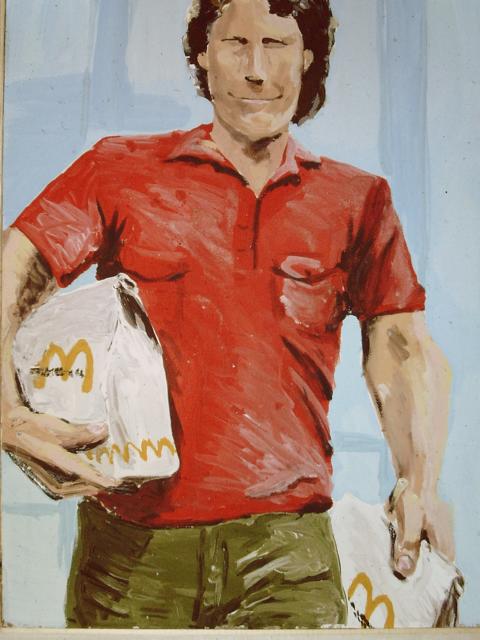 Sascha geht zum Auto, Acryl auf Hartfaser, 1983