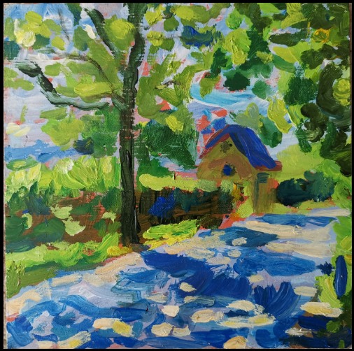 Bei Blissenbach, 30 x 30 cm, Öl auf Holz, 2020