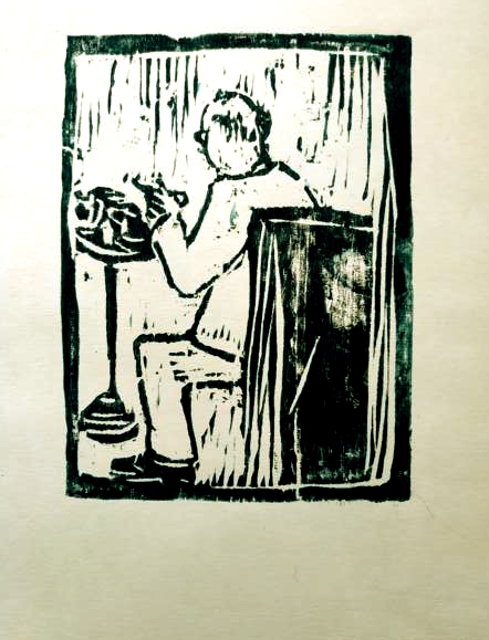 Sigmar Polke / Cafe Fromme, Holzschnitt, 2014