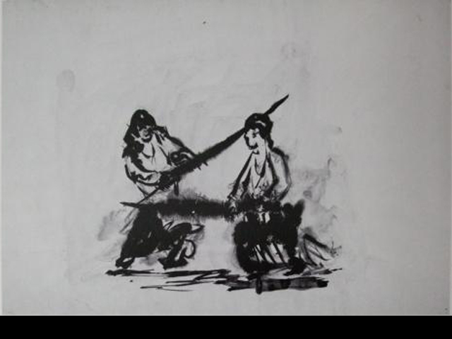 Die Duellisten, tusche auf Papier, 1982