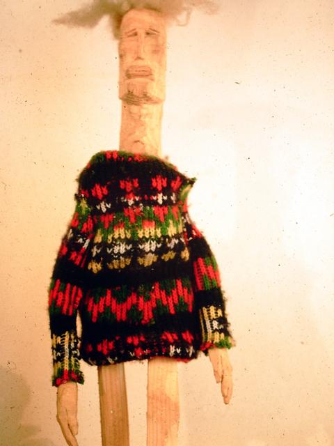 Sonderling,  Holz, Textil, 45cm, 1985