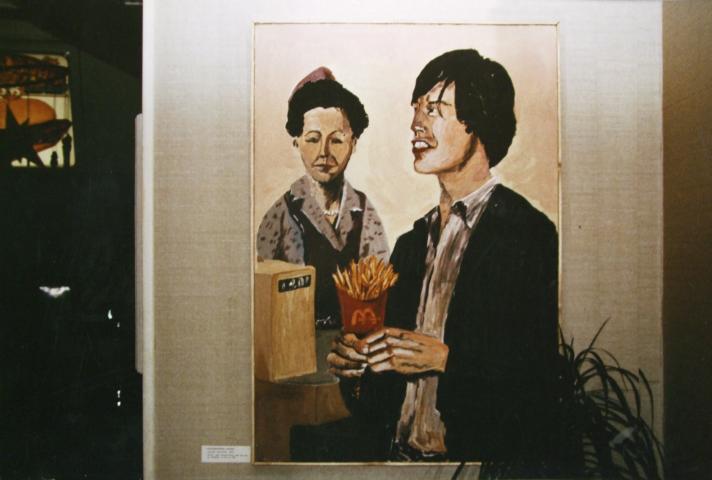 M. Jagger im Restaurant, Acryl auf Hartfaser, 100x130cm, 1983