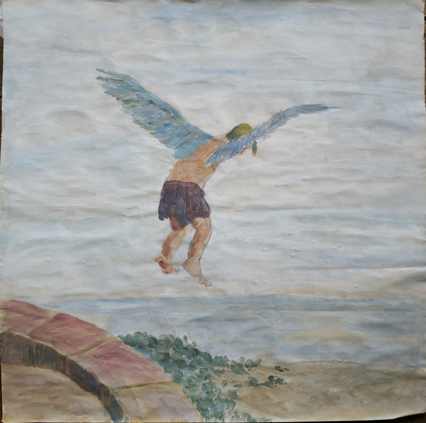 Wieland, Eitempera auf Papier, 40x44cm, 1993