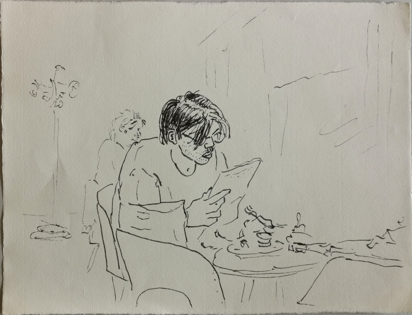 Im Lokal, Tuschestift, 1991