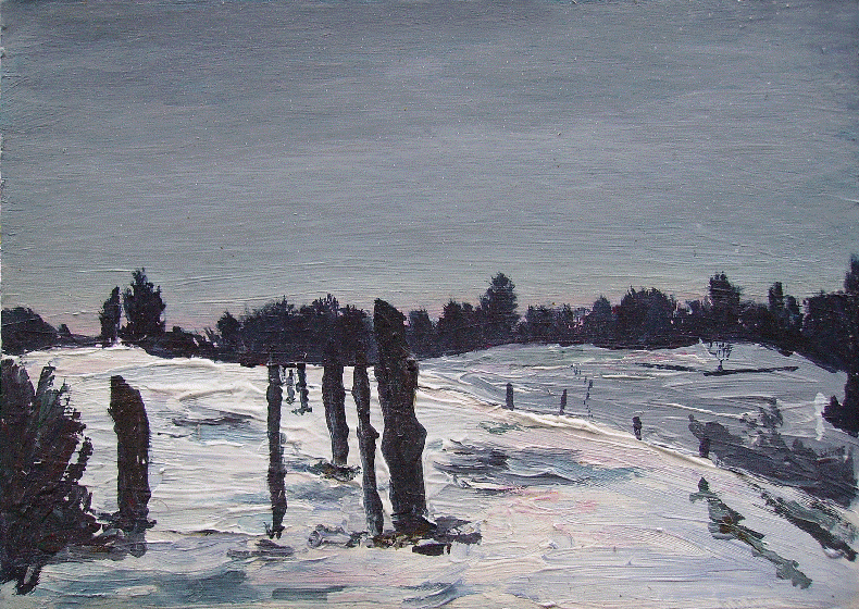 Oberholz, 35 x 25 cm, Acryl auf Pappe, 1986