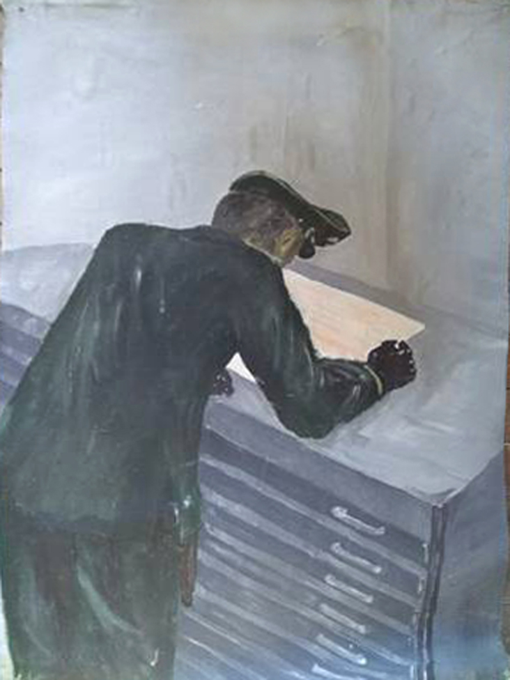 Ostfront, Acryl auf Stoffbahn, 130x100 cm, 1986