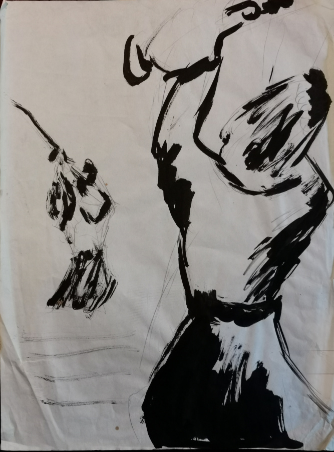 Die Duellisten, Tusche auf Papier, 35x50cm, 1983